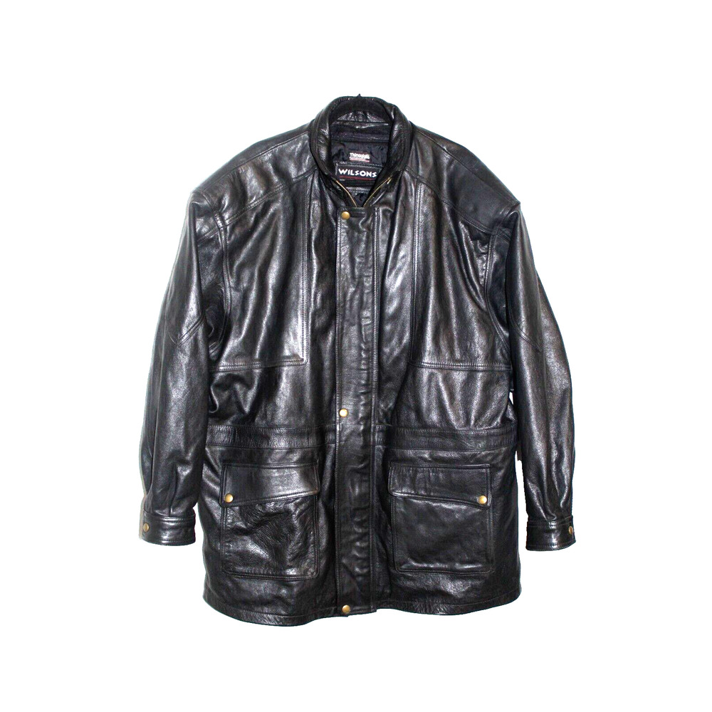 Wilsons Leather Jacket - Black, Thinsulate Lined, Men's Size L , Removable Liner